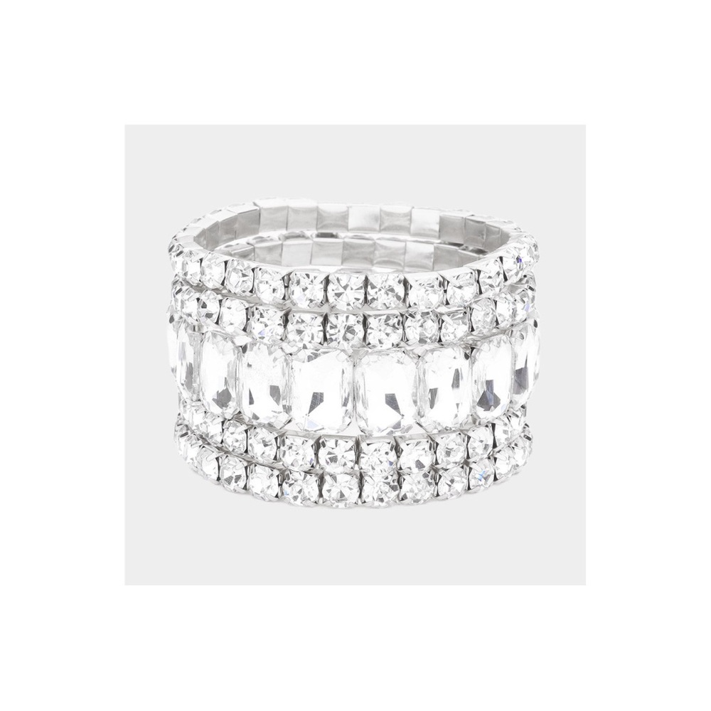 Elegant Silver Crystal Bracelets